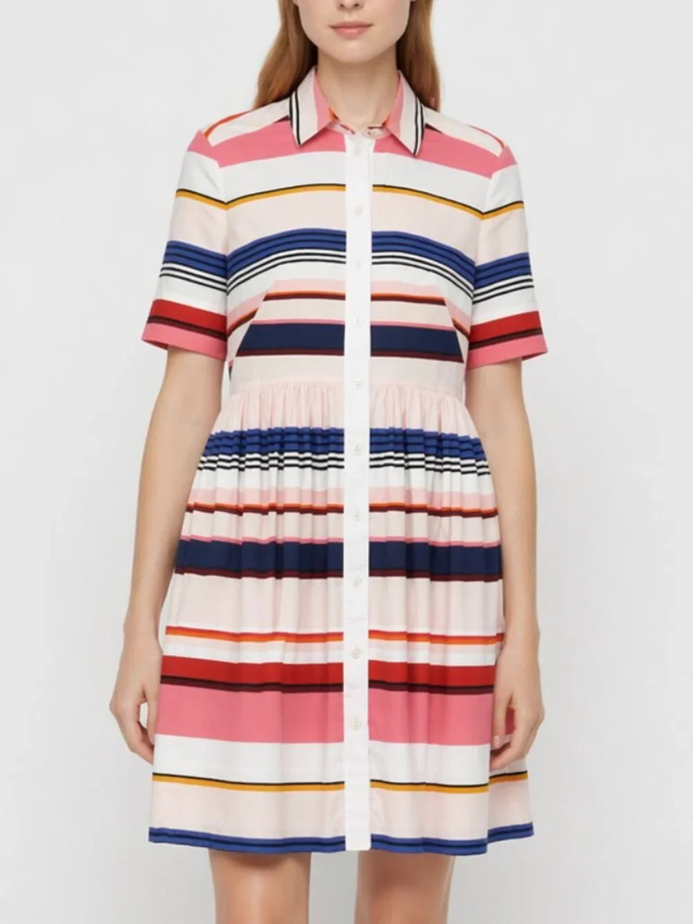 Kate Spade Stripe Shirt Dress Fit & Flare Preppy Cottagecore Mini Size 0
